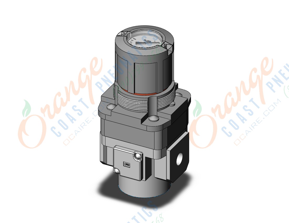 SMC ARG40K-02G1 regulator w/ built in pressure gauge, REGULATOR, MODULAR F.R.L. W/GAUGE