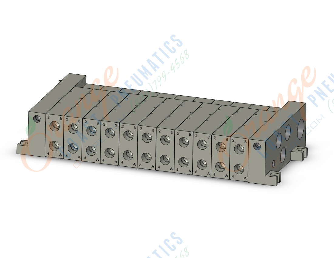 SMC VV5Q41-1102TFD0 mfld, plug-in, vq4000, VV5Q41 MFLD, VQ4000 4/5-PORT