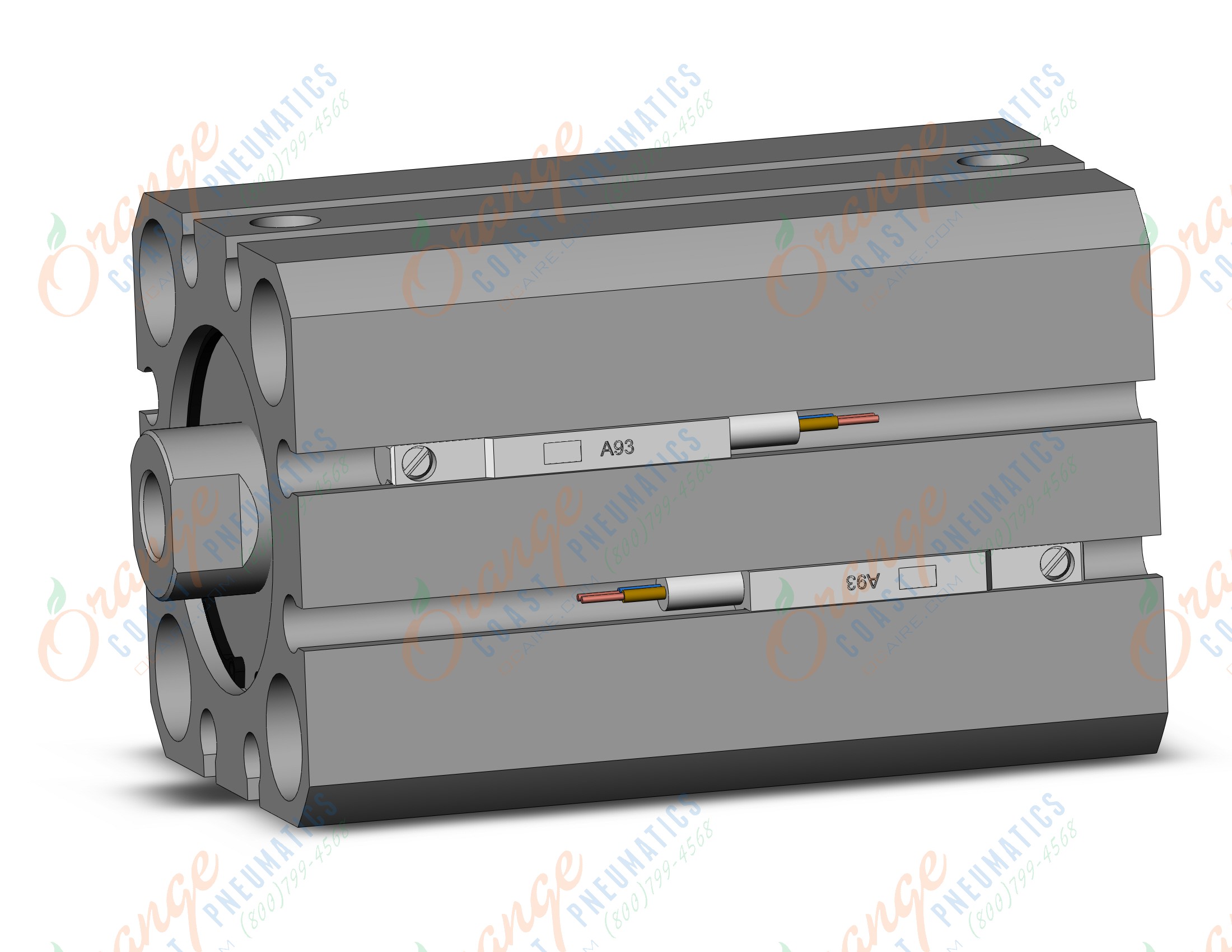 SMC CDQSB25-30D-A93L cyl, compact, dbl act, auto-sw, CQS COMPACT CYLINDER