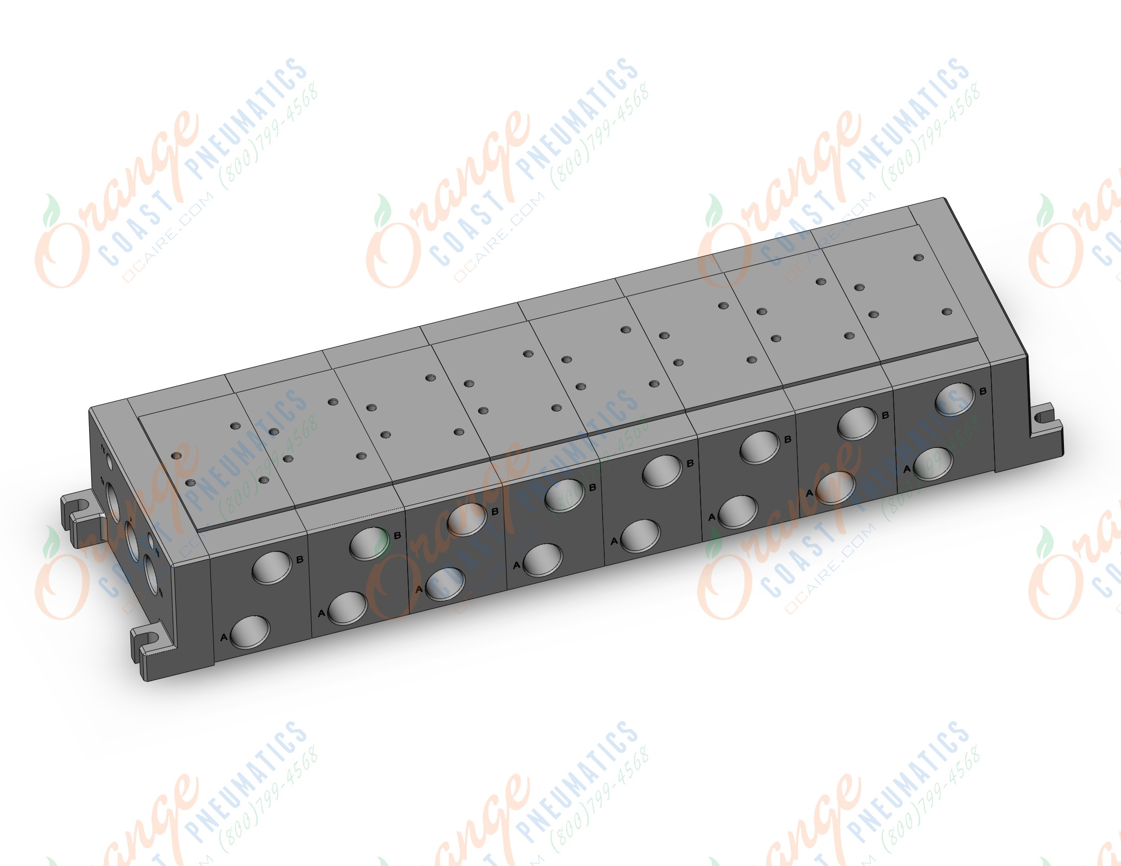 SMC VV728-04R-04B mfld, iso size 2, VV7* MANIFOLD ISO SERIES