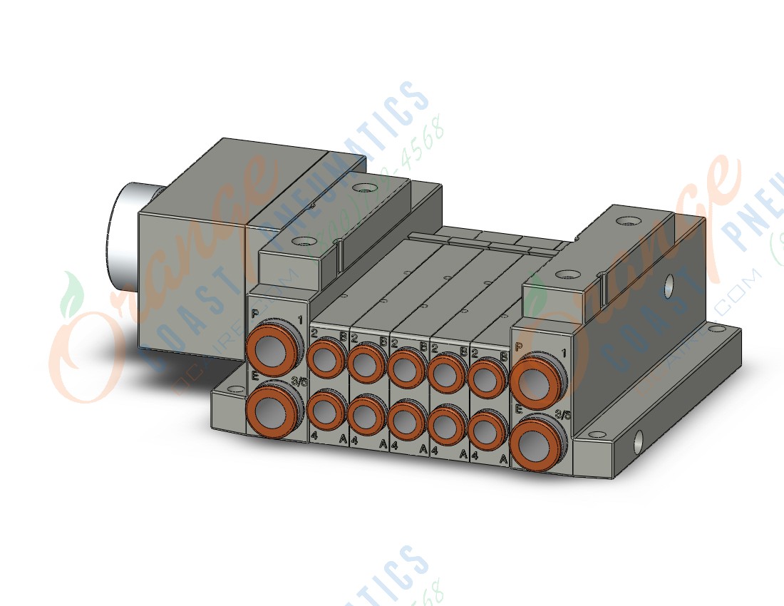SMC SS5V1-W10CD-05B-C6 mfld, plug-in, circular conn., SS5V1 MANIFOLD SV1000