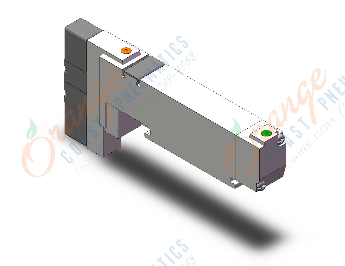 SMC VQ2400-5E1 valve, 3 position, plug-in(dc), VQ2 SOL VALVE 4 WAY