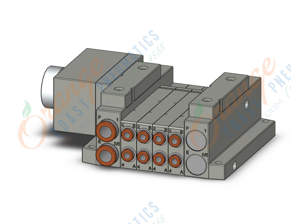 SMC SS5V1-W10CD-04D-C4 mfld, plug-in, circular conn., SS5V1 MANIFOLD SV1000