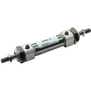SMC CM2WU40-25 cyl, rnd body, dbl rod, CM2/CM3 ROUND BODY CYLINDER