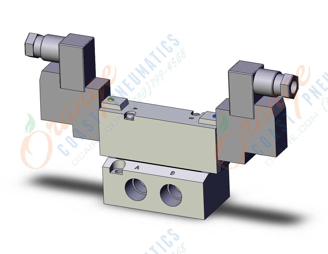 SMC SYJ7240-5DD-02T valve, dbl sol, base mte adj, SYJ7000 SOLENOID VALVE 5/PORT