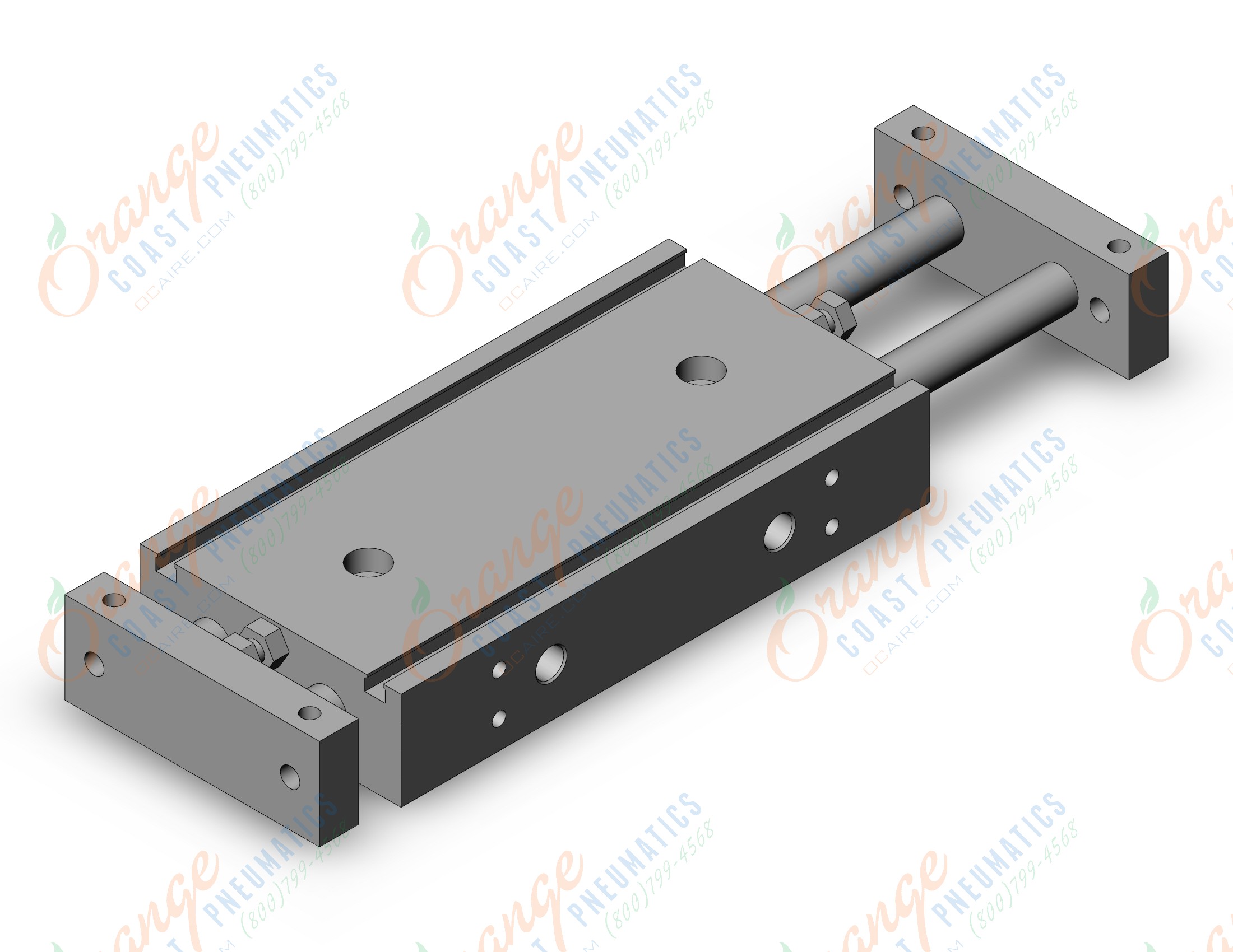 Smc Cxswm25 50 Cyl Dual Rod Slide Bearing Cxs Guided Cylinder Orange Coast Pneumatics