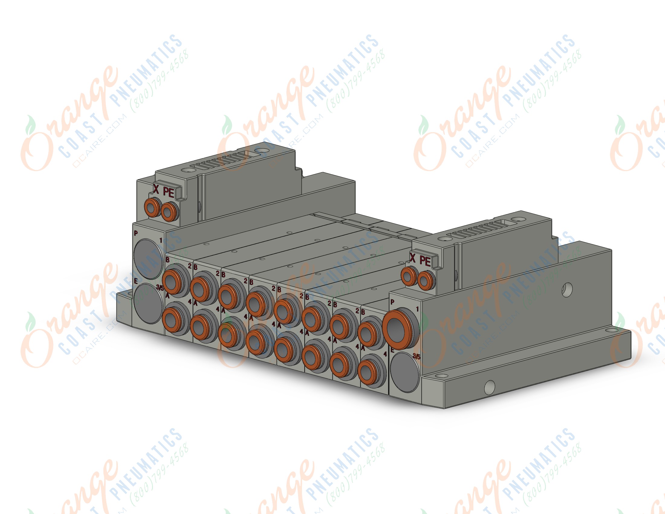 SMC SS5V2-W10CD-08URS-N7 mfld, plug-in, circular conn., SS5V2 MANIFOLD SV2000
