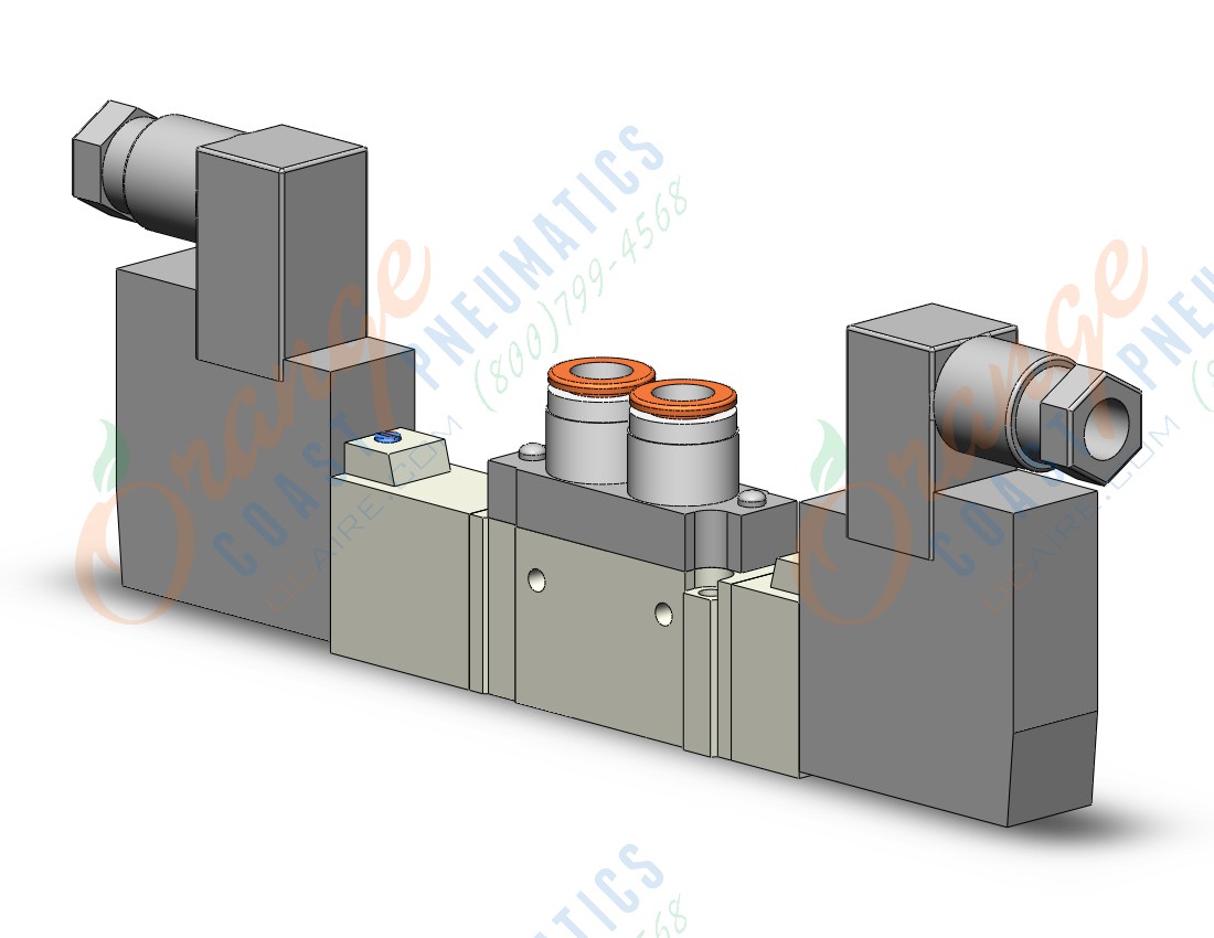 SMC SY5320-5DZD-C8 valve, dbl sol, body pt, din, SY5000 SOL/VALVE, RUBBER SEAL