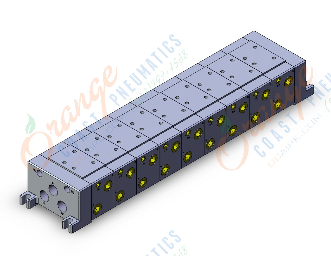 SMC VV719-C8L-03D mfld, iso size 1, VV7* MANIFOLD ISO SERIES