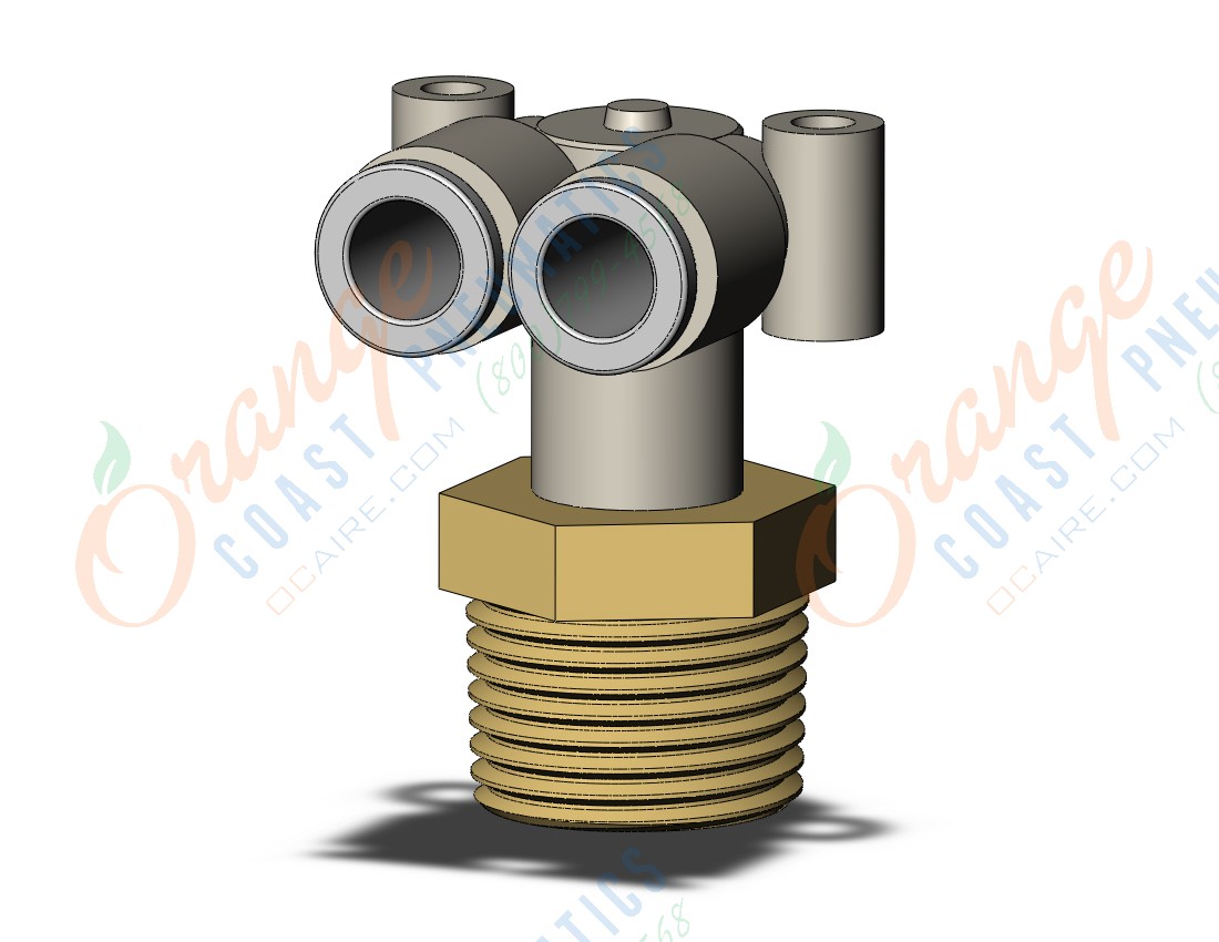 SMC KQ2LU06-03AS fitting, branch union elbow, KQ2 FITTING (sold in packages of 10; price is per piece)