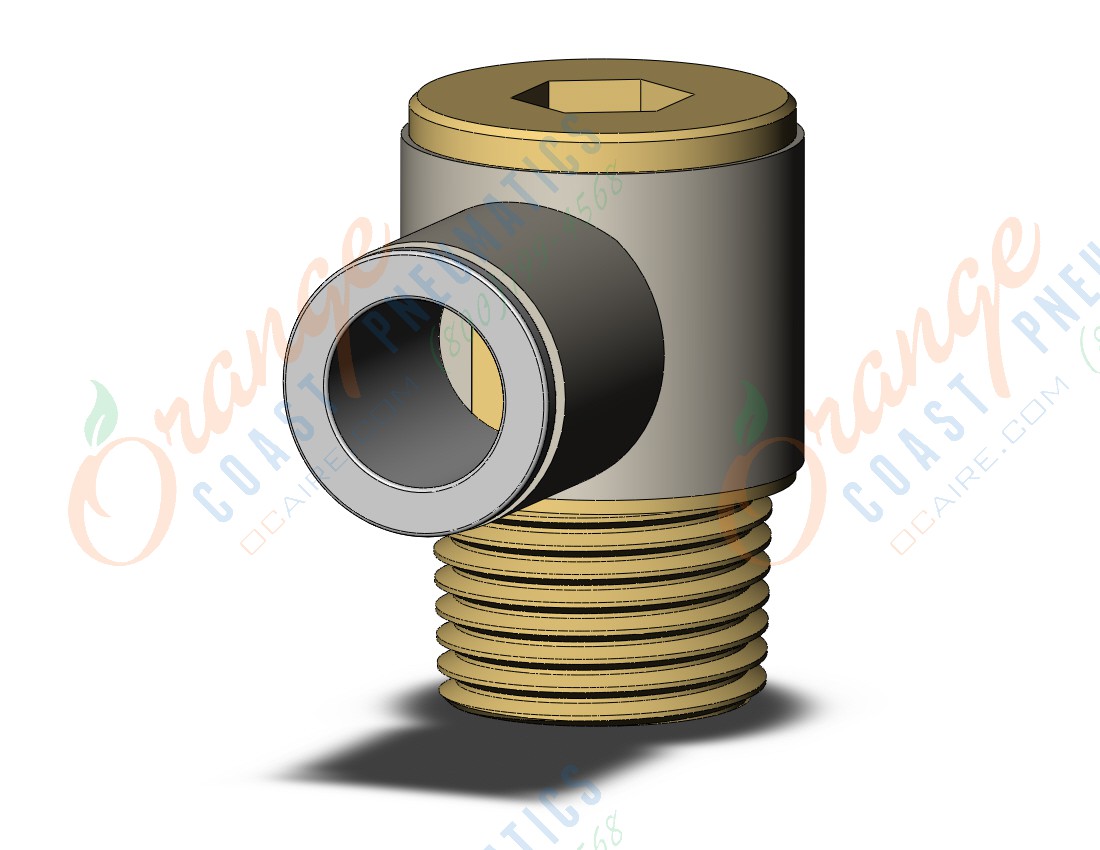 SMC KQ2VS12-04AS fitting, hex hd uni male elbow, KQ2 FITTING (sold in packages of 10; price is per piece)