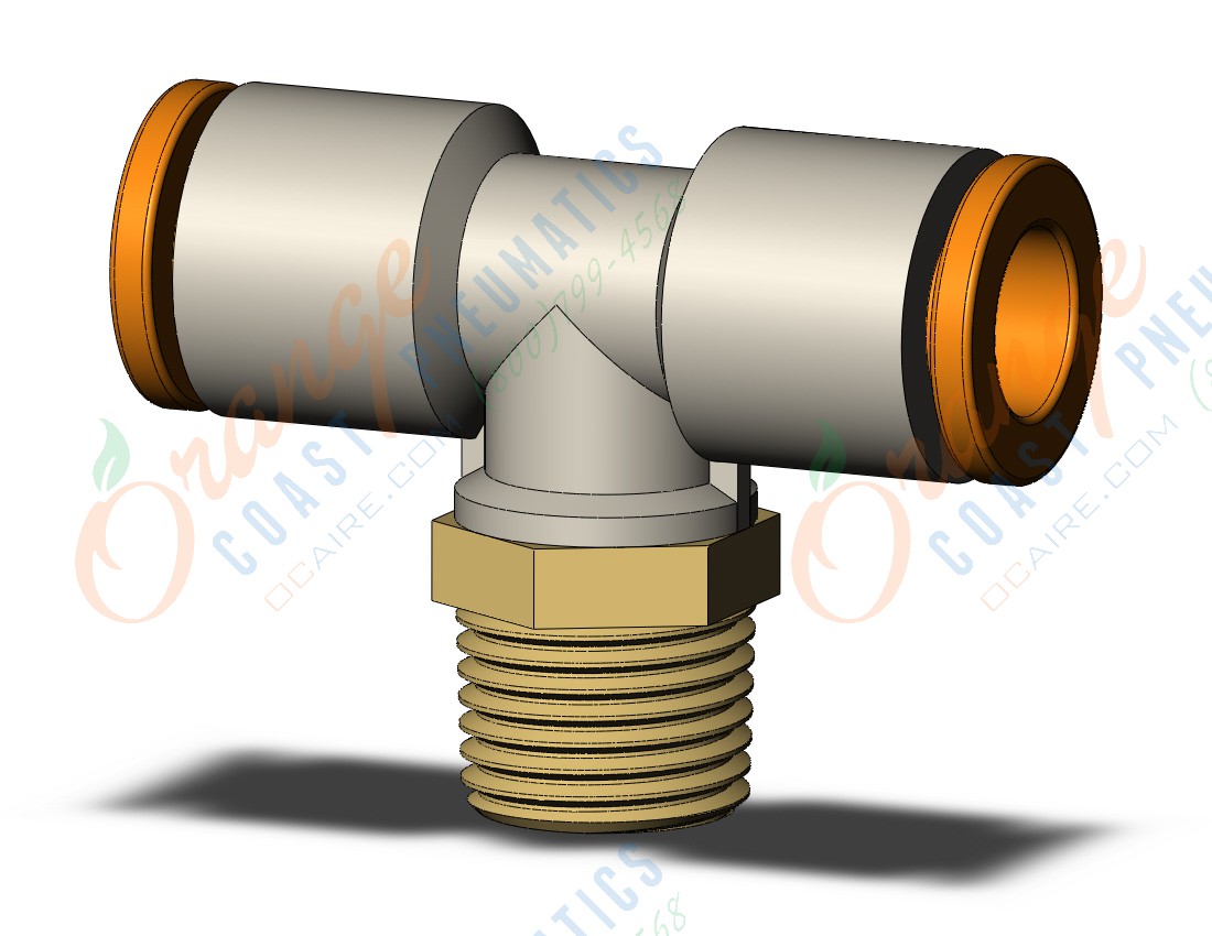 SMC KQ2T07-01AS fitting, branch tee, KQ2 FITTING (sold in packages of 10; price is per piece)