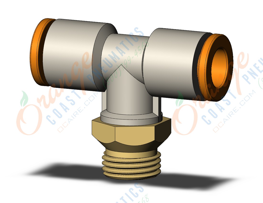 SMC KQ2T07-U01A fitting, branch tee, KQ2(UNI) ONE TOUCH UNIFIT (sold in packages of 10; price is per piece)