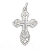 St. Olga Sterling Silver Russian Orthodox Cross. Traditional high-relief design. The initials for Jesus Christ, IC XC, and a descending dove, symbolizing the Holy Spirit. With the short prayer on the back: "Спаси и Сохрани" (Save and Protect). 1" (25mm) Sterling silver, cast by hand in small batches using the lost wax method. Elegantly gift boxed. St. Olga Sterling Silver Russian Orthodox Cross. Traditional high-relief design. The initials for Jesus Christ, IC XC, and a descending dove, symbolizing the Holy Spirit. With the short prayer on the back: "Спаси и Сохрани" (Save and Protect). 1" (25mm) Sterling silver, cast by hand in small batches using the lost wax method. Elegantly gift boxed.