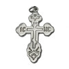 Sterling Silver Russian Orthodox Cross. Traditional design: the initials for Jesus Christ, IC XC, and a descending dove.  1¼" (33mm) Sturdy (not thin), hand cast in small quantities using the lost wax method. Perfect for an adult baptism.