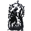 Frog Princess Openwork Relief (Плакетка Сквозной рельеф Царевна Лягушка Касли). Cast iron (Dutch soot). Matte black color. Made in the 1980s. Model was created by artist and sculptor V. M. Filippov (1939-1989). 8¼" in height, 4¼" width. Weighs 12½ oz. 1 only, as shown.  Nicely detailed lost-wax casting from the Kasli Iron Works in Yekaterinburg (Ekaterinburg) in the Ural Mountains, Russia. This significant mountain ridge forms the border between Europe and Asia. Kasli casting (named after the town of Kasli) is a metallurgical and metal-working plant which arose on the banks of the river Iset ( Исеть), and was one of the best of its kind in its day.
