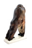 Orangutan (Орангутанг). Orangutans are intelligent great apes that can be found most of the time in the rainforests of Borneo and Sumatra. They have proportionally long arms and short legs and their hair is reddish-brown. This piece is 7½" x 5" and was hand painted at the Lomonosov Porcelain Factory and marked with the factory backstamp. Two talented artists collaborated to produce many of the "Porcelain Zoo" animal sculptures. Porcelain painter Viktor Zhbanov and sculptor/modeler Pavel Veselov. The fruit of their cooperation produced unique figures that are natural and distinctive in their poses.