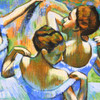 Ballet Study Dancers in Blue  [Degas] Unframed Masterpiece Replica Painting
