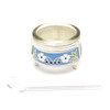 Russian Enamel Salt Cellar with a Glass Spoon.