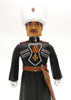 Beautifully detailed and painted carved figure dressed in the characteristic black uniform (cherkesska) of the Kuban Cossacks, made in Russia