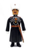 Beautifully detailed and painted carved figure dressed in the characteristic black uniform (cherkesska) of the Kuban Cossacks, made in Russia