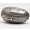 Antique Pre-Revolutionary Elegant Ladies' Coin Purse. Circa 1890-1908. 84 Russian silver with hallmarks. Small egg-shape with hand engraved floral design.