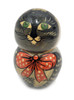 Cat and Kittens Vintage Counting Toy. Green-eyed cat with a polka-dot ribbon necktie opens to reveal three tiny kittens. Made in Sergiev Posad or, more likely, Polkh Maidan.