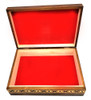 Set of 5 nested wooden Polish boxes. Crafted in Zakopane (Podhale region), a town which lies at the foothills of the Tatra Mountains. Each box is identically carved and stained with decorations incised using the techniques of the craft of traditional pyrography (woodburning). Boxes are lined with bright red felt (a nice touch), and nest perfectly within one another. The center of each box is a spiral flower with red and green enhancements and the surrounding wood is intricately textured. Three largest boxes have elaborate edge borders. An unusual set in brand new condition.