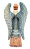 Tall Angel with Candle Carving (Ангел со свечой). A finely carved and fully painted angel holds a lighted candle. Angels are symbols of innocence, purity, devotion, hope, faith, and love. The candle she holds is a symbol of the light of life. Candles are lit in church as a prayer for peace or as a request for healing.  Made in Sergiev Posad, Russia about 10 years ago. 9" in height.