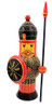 The Legendary Bogatyr (Легендарный Богатырь). The bogatyr is an ancient hero or warrior somewhat like a Western European knight errant. Most of stories about bogatyrs revolve around the court of Vladimir I of Kiev (958–1015). The most prominent bogatyrs were the trio of Alyosha Popovich, Dobrynya Nikitich and Ilya Muromets, each distinguished by a character trait: Alyosha Popovich for his wits, Dobrynya Nikitich for his courage, and Ilya Muromets for his physical and spiritual power and integrity, and for his dedication to the protection of his homeland and people.

This extraordinary sculptured figure stands over 16" tall! Each bogatyr is completely hand made. To simulate chainmail, hundreds of tiny pieces of straw were painstakingly inlaid. The straw is a special variety of rye harvested with a scythe, then boiled in a potassium solution to achieve the color of gold. The cut-into-shape straw is then fastened and covered with an oil lacquer. A marvel of Russian folk art! Made in the late 1980s.