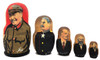 Communist Leaders and Founders Nesting Doll. Three of the most notorious Communist leader are depicted here. Head doll is Mao, followed by Stalin and Lenin. The two architects of communism, Marx and Engels, bring up the rear. Probably a mid-2010s set. Proof that anything can be put on a nesting doll1 The faces are silk screened onto the wood with painted details. Moscow, 5 nest, 6" in height.