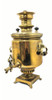 Large and heavy pre-revolutionary brass samovar.  1890-1910. Tula, Russia. In about fine condition, no major dents or missing parts. The golden brass is warm quality and has been cleaned often by the former owner. About 19¾" in height and weighs slightly over 13½ lbs. The inside chamber has calcium and mineral deposits indicative of prior use. The burn chamber plate, essentially a grill, is intact and clips on.  All parts, including key, grips, cap, etc., appear to be original.e factory award medals and identification has been polished nearly out of existence, but a closer look reveals the word "Ivan" and "Batashev". The era is 1890-1910. Ivan Grigoryevich Batashev is one of the most famous and well-known samovar makers in Tula