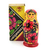 Classic Polkhovsky-Maidan matryoshkas are decorated with India ink and aniline dyes. This nesting doll, with its appealing faces, was made at the production association "Polkhovsky-Maidan painting", which brought together the artists of Krutets, Polkhovsky-Maidan and Voznesensk. A paper label in Russian gives the date of manufacture (1988), ID number (НХП-ГО-2279а) and price (6.00) in rubles.