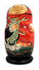 Extended Russian Farmhouse Family.  A finely painted artistic doll that features three generations of a simple family that lives on a farm in a village. Farm themes have always been popular in matryoshka production as the farm represents an idyllic and genuinely practical state of affairs in Russia, yesterday and today. The rural experience is universal, and while romanticized, it also reveals that which is mostly lost. This enjoyable set, that even manages to sneak a birch limb on the first doll, is from Zagorsk. 10 nest, 8"x 1".