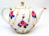 Antique Roses Teapot from Lomonosov Porcelain in St. Petersburg, Russia