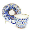 Cobalt Net Coffee Cup and Saucer [USSR] 