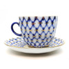 Cobalt Net Coffee Cup and Saucer [USSR] 