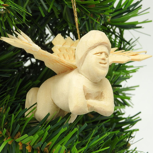 "Winged Cherub" Carved Ornament