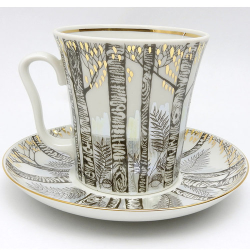 Birch Trees Mug and Saucer by Imperial/Lomonosov St. Petersburg