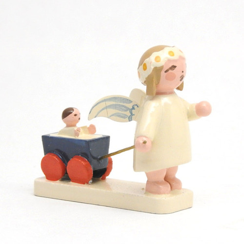 Angel Pulling Wagon Tiny Vintage Figure Wendt and Kuhn Angel Pulling Wagon Tiny Vintage Figure Wendt and Kuhn