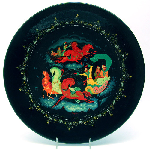 Two Winter Troikas Kholui School Lipetsk Plate by Sokolova Two Winter Troikas Kholui School Lipetsk Plate by Sokolova