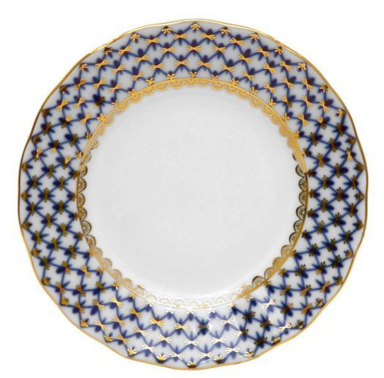 Cobalt Net Flat Salad Plate [7"]