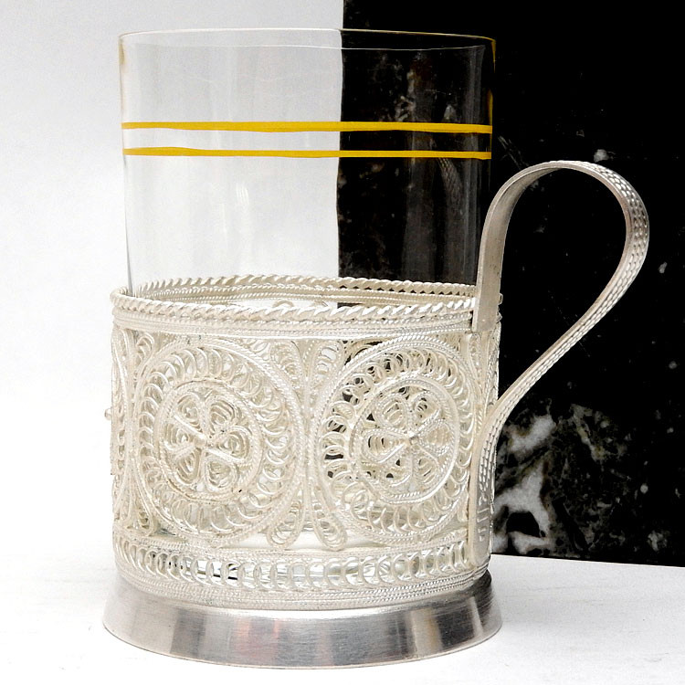 Silver Plated – Brass Glasses – 4×2 inch – Silver – Set of 2 -  House2home-h2h Manufacture Metal Wood & Glass handicrafts, Moradabad, India