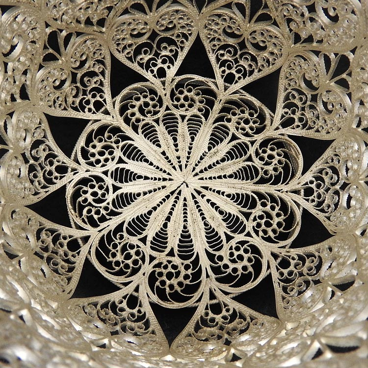 Russian Filigree Silver Basket