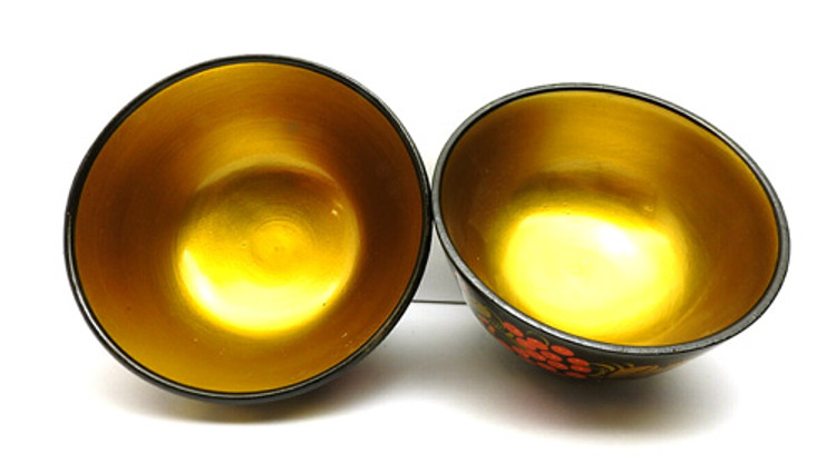 Khokhloma Small Bowls, matching pair