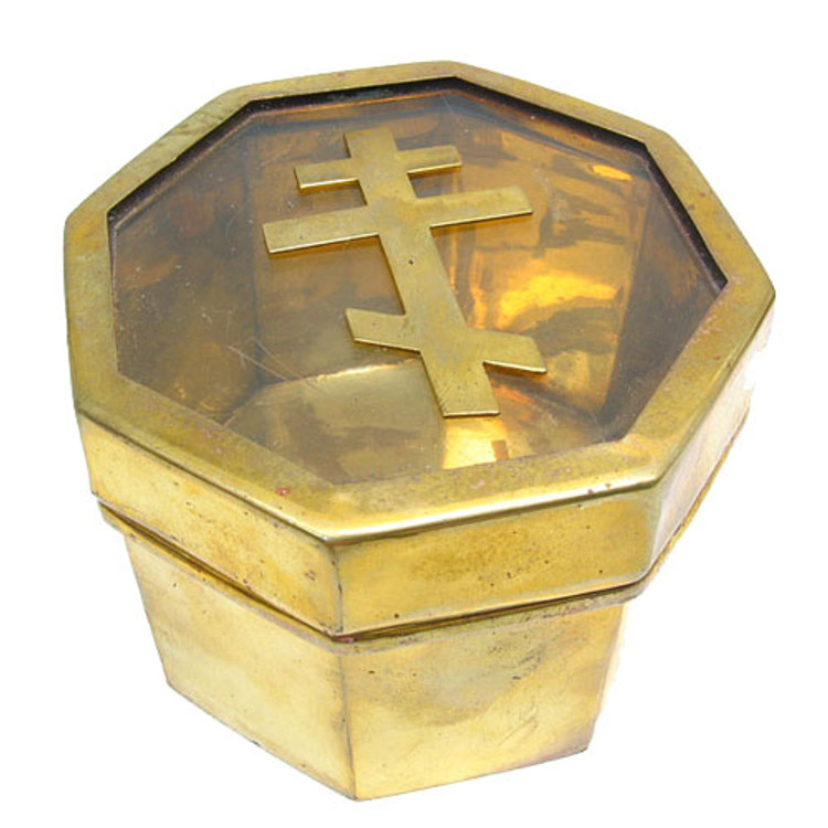 Russian Orthodox Cross Brass Box 