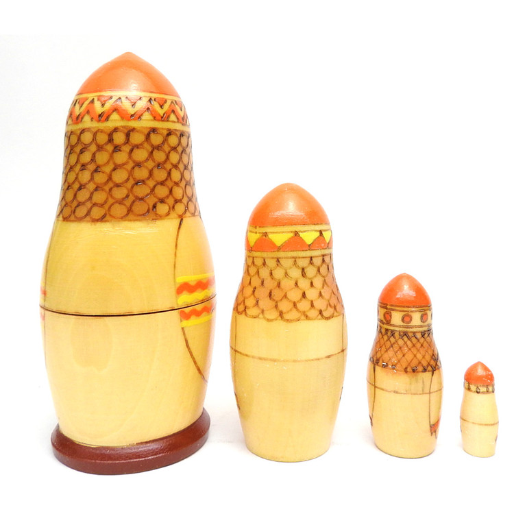 Bogatyrs and the Heiress to the Throne (Богатыри и наследница престола) Matryoshka Doll from Kalinin (Tver)