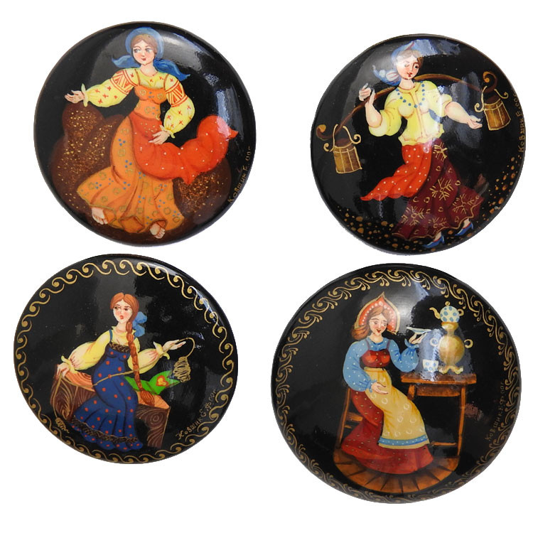 Industrious Woman 4 Miniature Painted Pins (2)