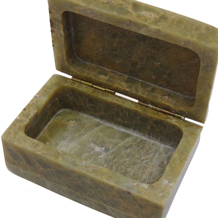 Stone Keepsake Box with Enamel Cross