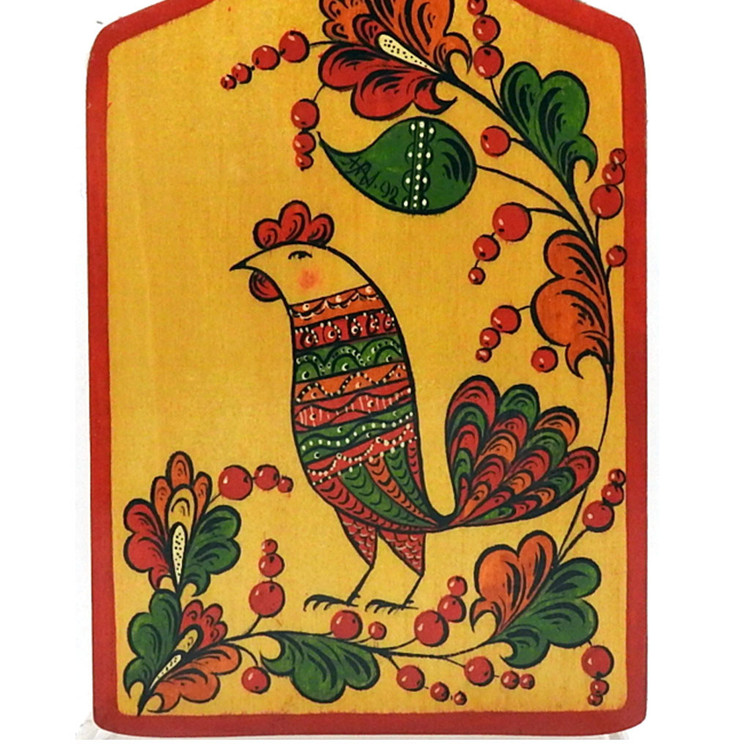 Gorodets Decorative Board Hand Made and Painted in Russia